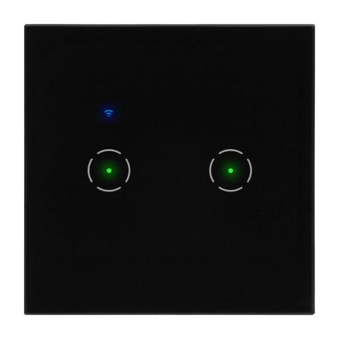 Włącznik podtynkowy podwójny Wi-Fi Tuya Smart Home, czarny