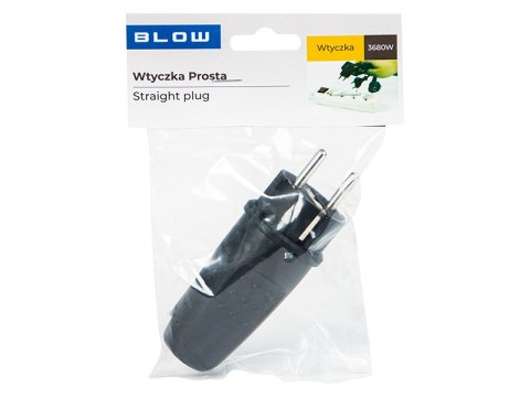 98-155# Wtyczka wt-54 pr prosta czarna hermetyczna gumowa