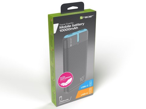 Power bank TRACER EnerGo 10000mAh gray/blue