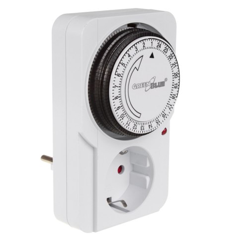 Włącznik czasowy - timer mechaniczny GreenBlue, 48 programów, max. obciążenie 16A, IP20, GB360 F