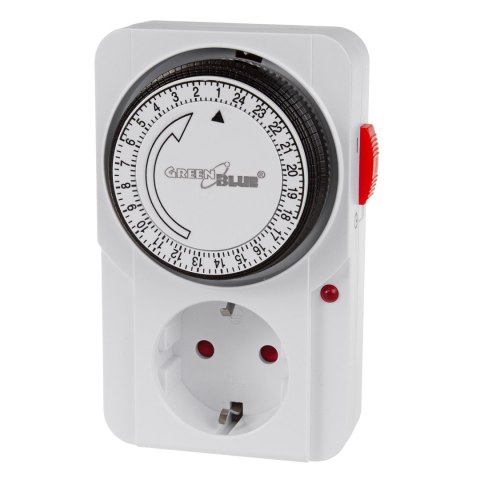 Włącznik czasowy - timer mechaniczny GreenBlue, 48 programów, max. obciążenie 16A, IP20, GB360 F