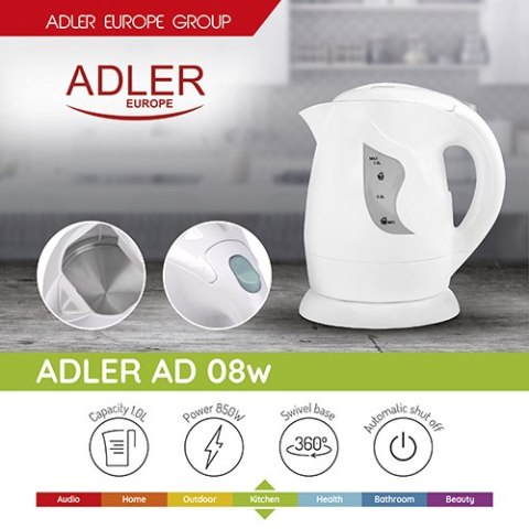 AD 08 white Czajnik plastikowy 1,0 l
