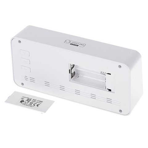 AD 1195 white Budzik na baterie - biały