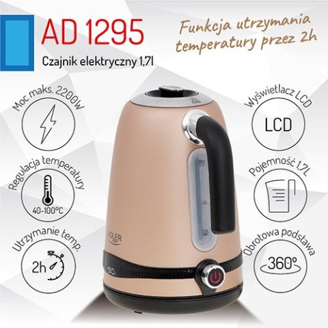 AD 1295 gold Czajnik metalowy 1,7l z lcd & regulacją temperatury