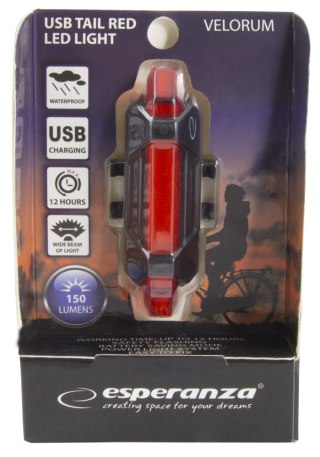 EOT014 Esperanza lampka led rowerowa na tył usb velorum