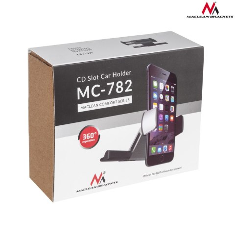 Uchwyt telefonu do montowania w slocie CD Maclean, Comfort Series, aluminium + ABS, MC-782