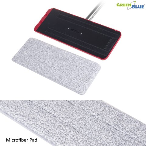 Wkład do mopa płaskiego GreenBlue, szary, wzmocnione włókna, pasuje do MaxiClean GB850 GB870 microfibra HQ, MaxiClean GB851