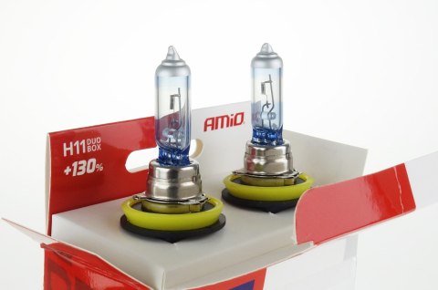 Żarówki halogenowe h11 12v 55w lumitec limited +130% duo amio-02105
