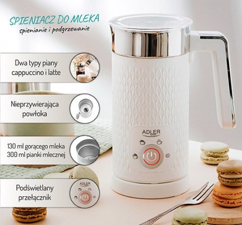 AD 4494 white Spieniacz do mleka - spienianie i podgrzewanie (latte i cappucino)
