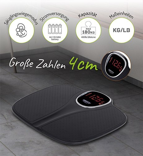 CR 8171 black Waga łazienkowa z funkcją ważenia niemowląt