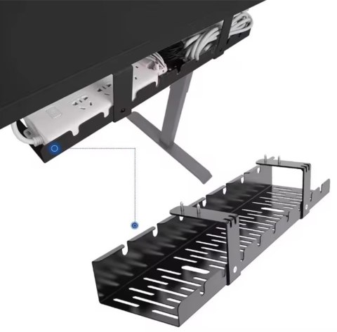 DA263 Organizer na kable pod biurko blat czarny