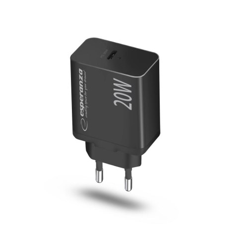 EZC104K Esperanza ładowarka sieciowa 20w usb-c pd czarna