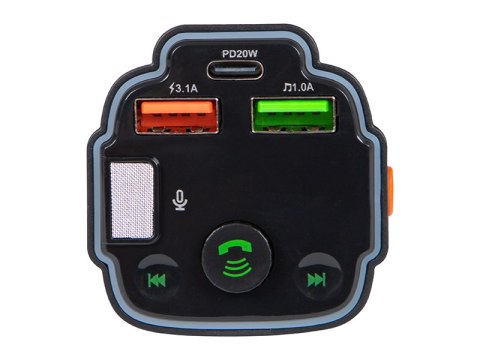 74-176# Transmiter fm blow bt zestaw głośnomówiący + pd20w rgb