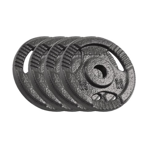 Obciążenie żeliwne zestaw 4x2.5kg, otwór 31mm, talerz z uchwytami, REBEL ACTIVE