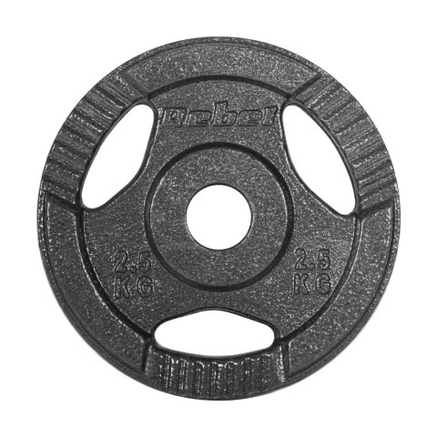 Obciążenie żeliwne zestaw 4x2.5kg, otwór 31mm, talerz z uchwytami, REBEL ACTIVE