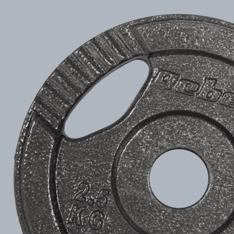 Obciążenie żeliwne zestaw 4x2.5kg, otwór 31mm, talerz z uchwytami, REBEL ACTIVE