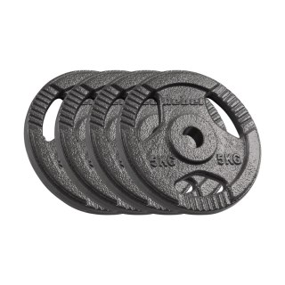 Obciążenie żeliwne zestaw 4x5kg, otwór 31mm, talerz z uchwytami, REBEL ACTIVE