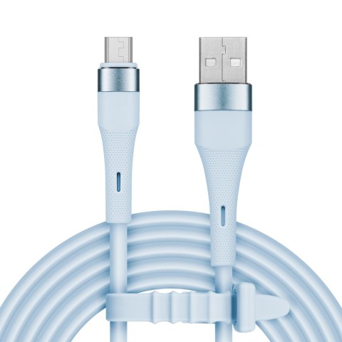 Kabel USB - microUSB 1 m silikonowy niebieski Kruger&Matz Basic