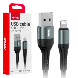 Kabel do ładowania usb-a - lightning iphone 3a 100cm fulllink amio-03913