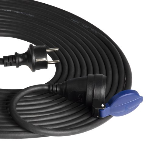 Przedłużacz warsztatowy bryzgoszczelny IP44, 1x2P+Z 30m,kabel gumowy olejoodporny H07RN-F 3x1,5mm?, 230VAC/16A
