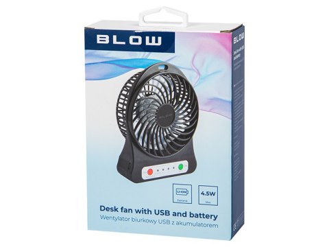 44-501# Wentylator przenośny/biurkowy 10cm usb+akumulator czarny"