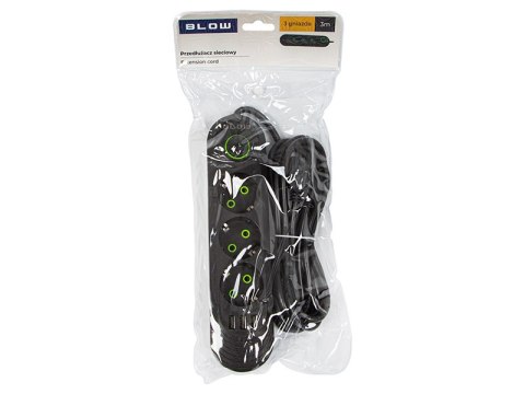 98-214# Przedłużacz sieciowy ps-330 3-gniazda 3xusb 3m czarny 3x1mm