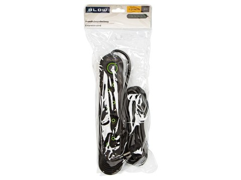 98-220# Przedłużacz sieciowy ps-430 4-gniazda 3xusb 3m czarny 2x1mm