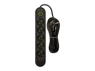 98-228# Przedłużacz sieciowy ps-550 5-gniazd 3xusb 5m czarny 3x1mm