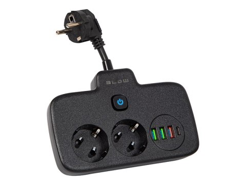 98-233# Rozgałęźnik ps-310u 3-gniazda 3xusb 0.1m czarny 2x1mm przedłużacz