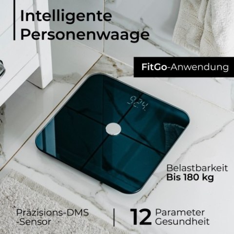 AD 8187 Black Waga łazienkowa analityczna ? smart - aplikacja fitgo