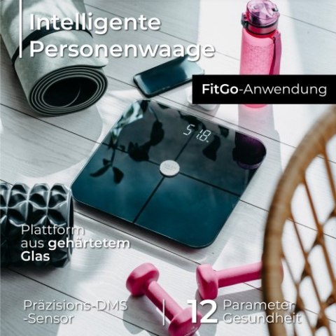 AD 8187 Black Waga łazienkowa analityczna ? smart - aplikacja fitgo