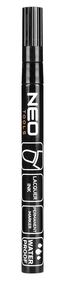 Marker budowlany, czarny, permanentny, wodoodporny, lakierowy, aluminiowy, 4 szt