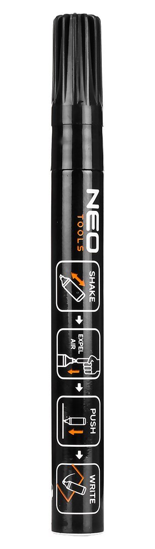 Marker budowlany gruby, czarny, permanentny, wodoodporny, lakierowy, aluminiowy, 4 szt