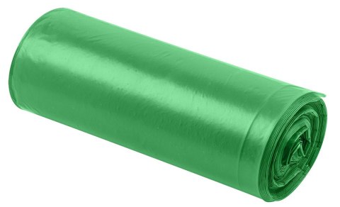 Worki na odpady 60 L, zielone z taśmą, 35 mic, 10 szt.