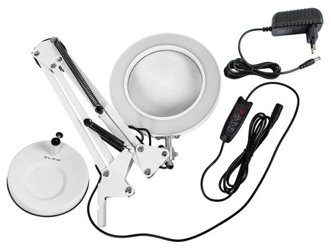 44-168# Lampka biurkowa led lb-23 biała z lupą