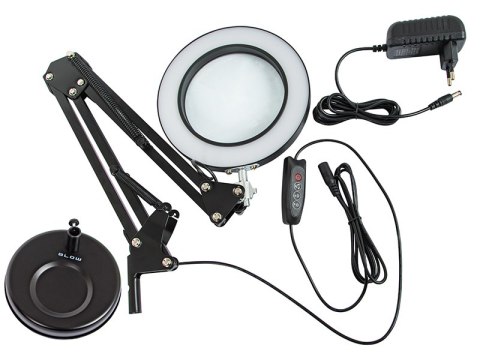 44-169# Lampka biurkowa led lb-23 czarna z lupą"