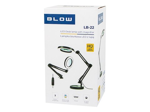 44-169# Lampka biurkowa led lb-23 czarna z lupą"