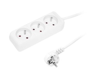 98-712# Przedłużacz sieciowy pr-370p 3-gniazda z uziemieniem 3m biały 3x1,5mm