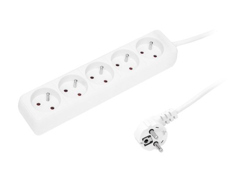 98-719# Przedłużacz sieciowy pr-570p 5-gniazd z uziemieniem 5m biały 3x1,5mm