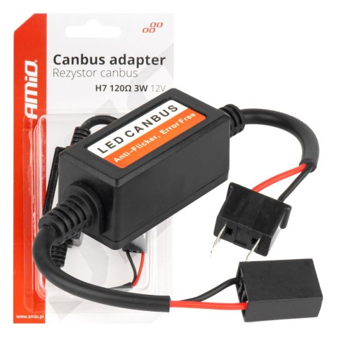 Rezystor opornik canbus do żarówek led 3w 120? h7 amio-04088