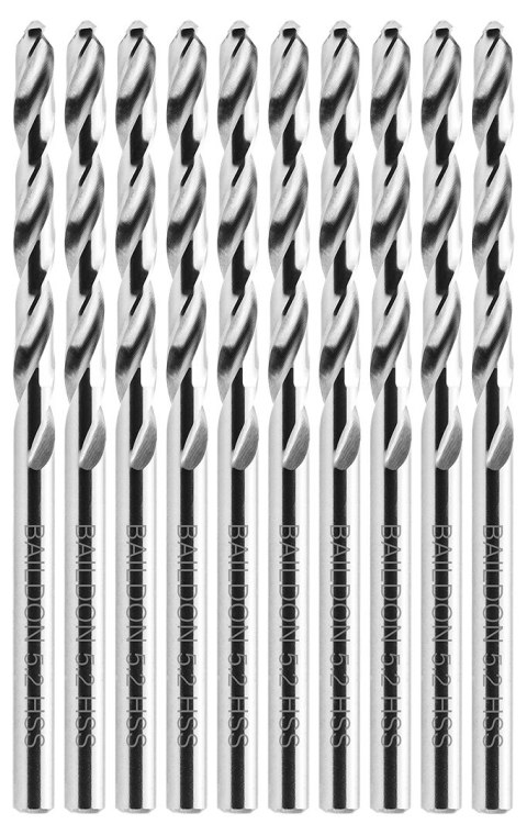 Wiertła do metalu Baildon BASIC DIN 338 RN NWKa 5,2 mm, HSS (S), 86-52 mm, wielokrotność 10
