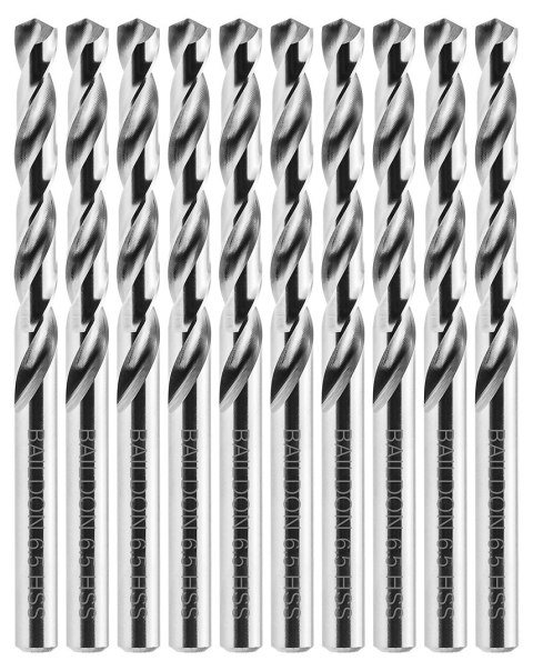 Wiertła do metalu Baildon BASIC DIN 338 RN NWKa 6,5 mm, HSS (S), 101-63 mm, wielokrotność 10