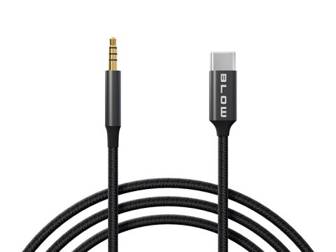 66-168# Przyłącze usb-c - jack 3,5 1,0m plecionka czarne