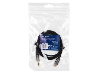 66-168# Przyłącze usb-c - jack 3,5 1,0m plecionka czarne