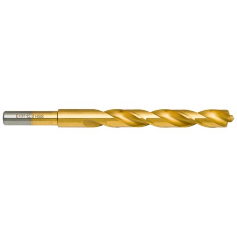 Wiertło do metalu Baildon DIN 338 RN 12 mm, HSS TiN (S), 151-101 mm (chwyt 3-płaszczyznowy)