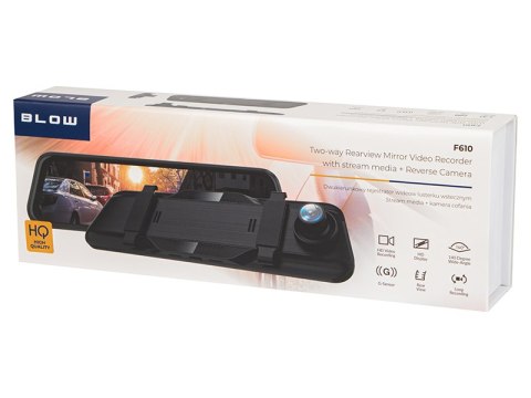 78-585# Rejestrator video blackbox dvr f610 blow lusterko ekran 10" + kamera cofania