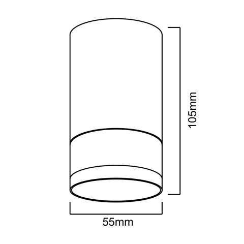 Oprawa natynkowa / tuba Maclean, punktowa, okrągła, aluminiowa, GU10, 55x105mm, kolor biały, MCE361 W
