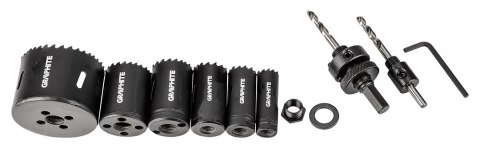Otwornice bi-metalowe Co8% (19, 25, 30, 35, 40, 68 mm), zestaw 9 el.