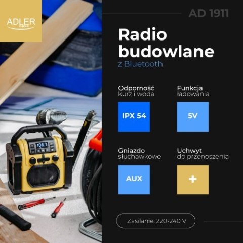 AD 1911 Radio budowlane z bluetooth - ipx 54