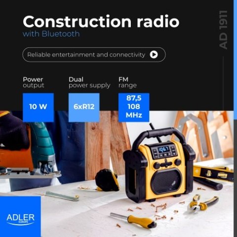 AD 1911 Radio budowlane z bluetooth - ipx 54